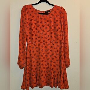 Fall Autumn Trixxi Dress size large burnt orange long sleeve